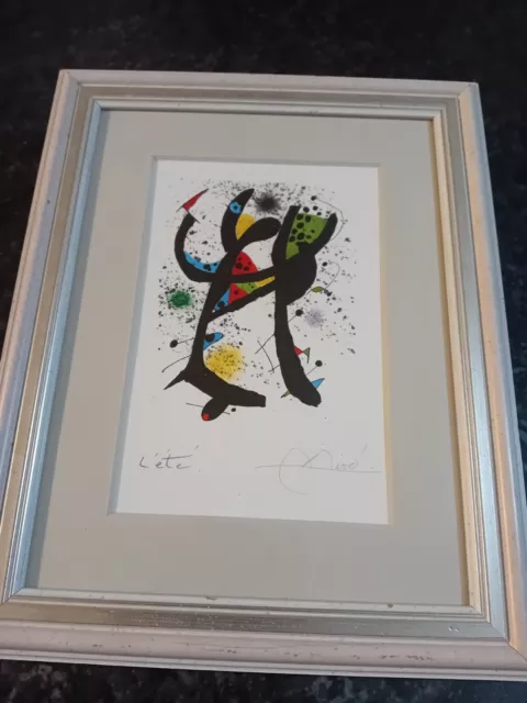 Old Framed Joan Miro Beautiful Surreal Framed Print L ete Also L S Lowry.