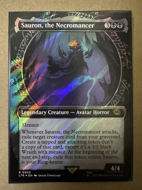 Sauron, the Necromancer SHOWCASE SURGE FOIL RARE Lord of the Rings LTR MTG Magic