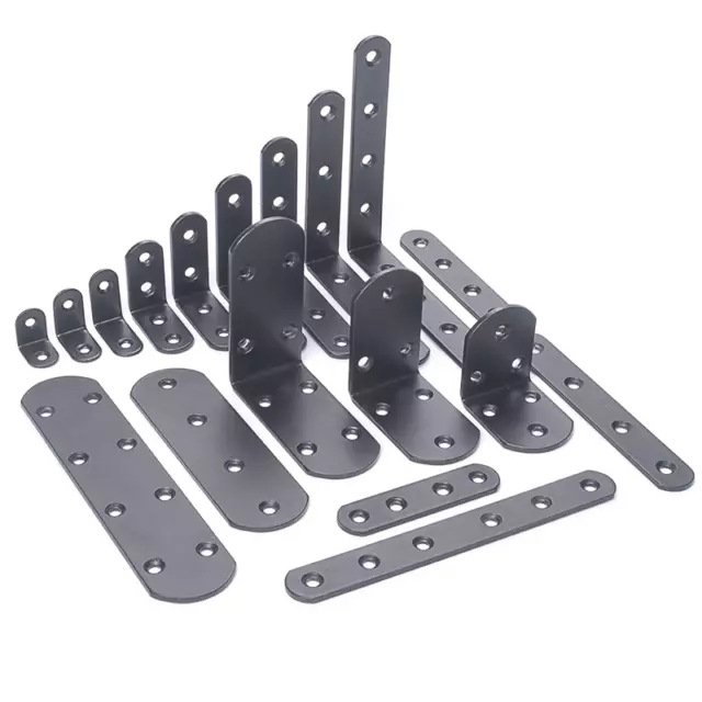 Bracket Right Angle Black Stainless Steel / Iron Brackets 20mm*20mm*198mm*20mm