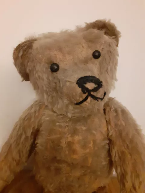 Rare Antique Strunz ? bear Early German? jointed Mohair Teddy Bear long arms