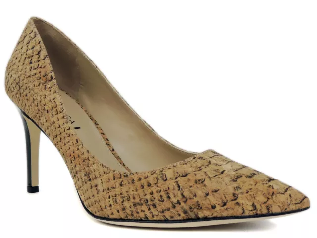 Via Spiga Women's Carola Dress Pumps Leather Natural Crocodile Print Size 10 M