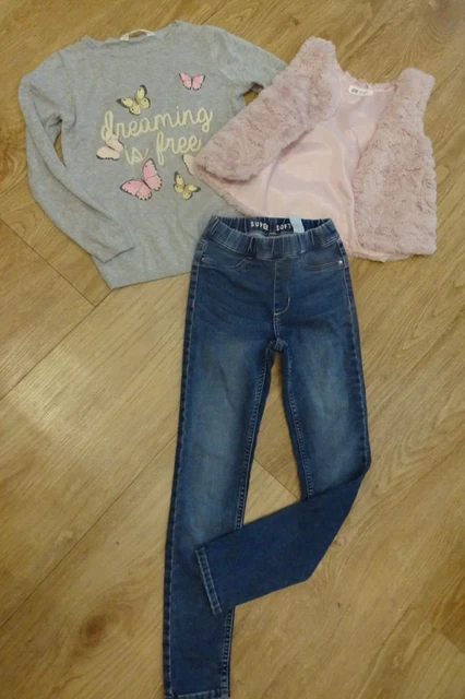 Maglione gilet jeans H&M bambina 3 pezzi età 8 - 9 anni