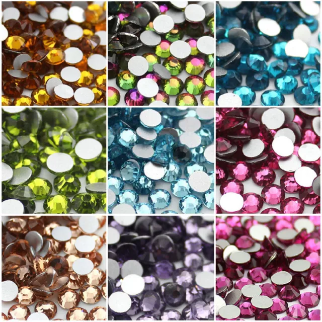 1440 pcs Crystal Nail Art Rhinestones Non Hotfix Flat back Face Cut Glass Gems