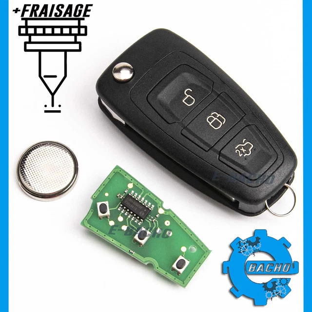 Télécommande Clé Radio Mazda Vierge 4D63 - 2 Boutons, Fréquence 433 MHz, Compatible Mazda 3/5/6/CX7 (2008-2013)