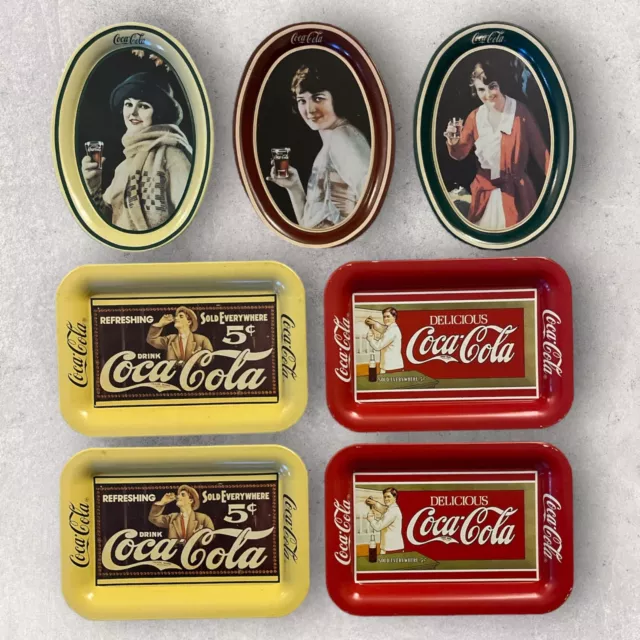 Vintage 1989 Mini Coca-Cola Reprint Serving Trays (7)