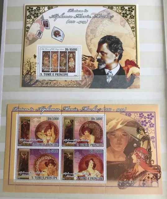 Sao Tome - 2008 - Alphonse Mucha / Art / Czech artist -  stamps MNH**