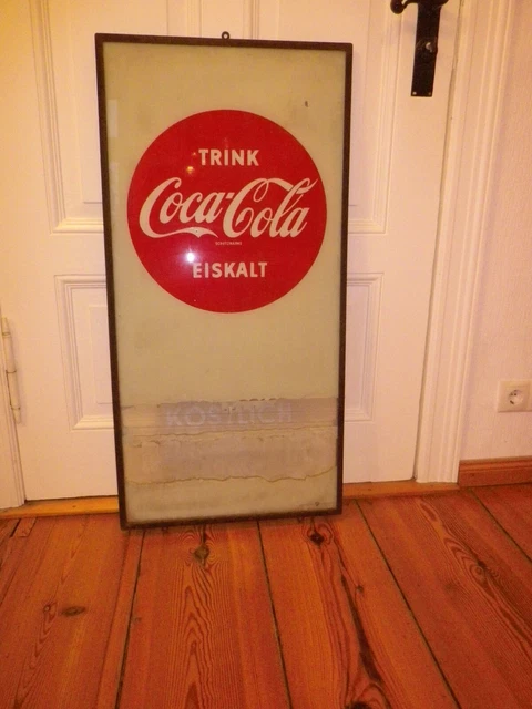 ALTES COCA COLA / Coke Glasschild Werbeschild Reklameschild 50er Jahre ...