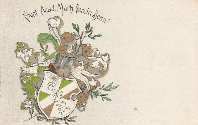 Studentika 1905 Mathematischer Verein Jena Markomannia Couleurkarte Studentica