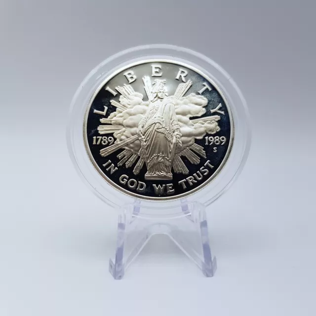 USA 1 Dollar 1989 S 200 Jahre Kongress PP Silber 27g Ag .900 Münze