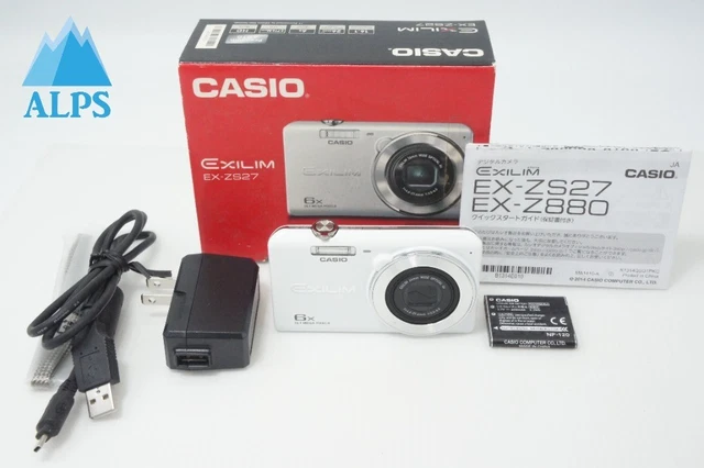 CASIO EXILIM EX-ZS27 16.1MP Compact Digital Camera White w/ Box