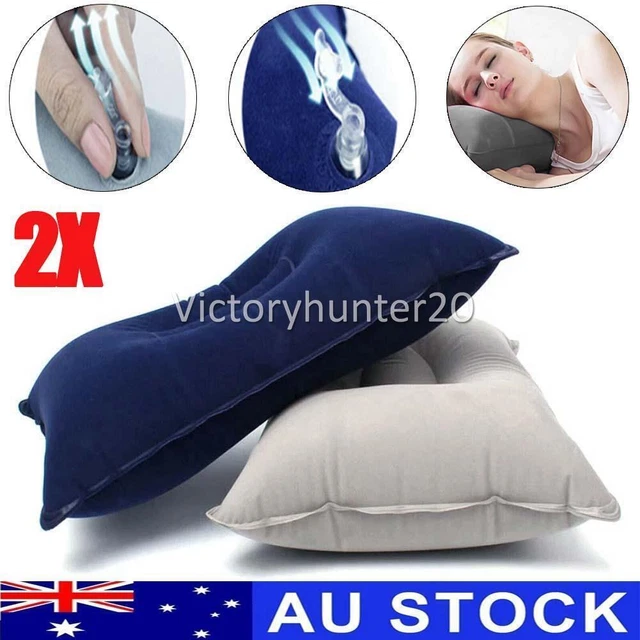 2X Double-sided Flocking Pillow Inflatable Portable Foldable Pillow for Camping