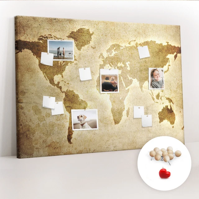 Tableau En Feutre 60x40 Cm Avec 30 épingles – Léger, Autocollant, Pour Photos Et Notes Au Bureau Ou à La Maison