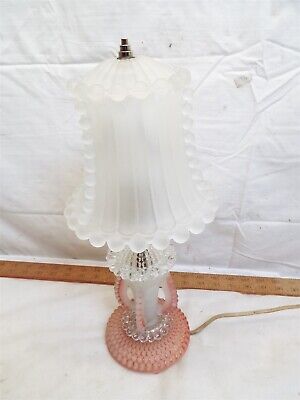 Vintage Art Deco Ornate Boudoir Glass Ball Lamp Table Light Victorian Candlewick