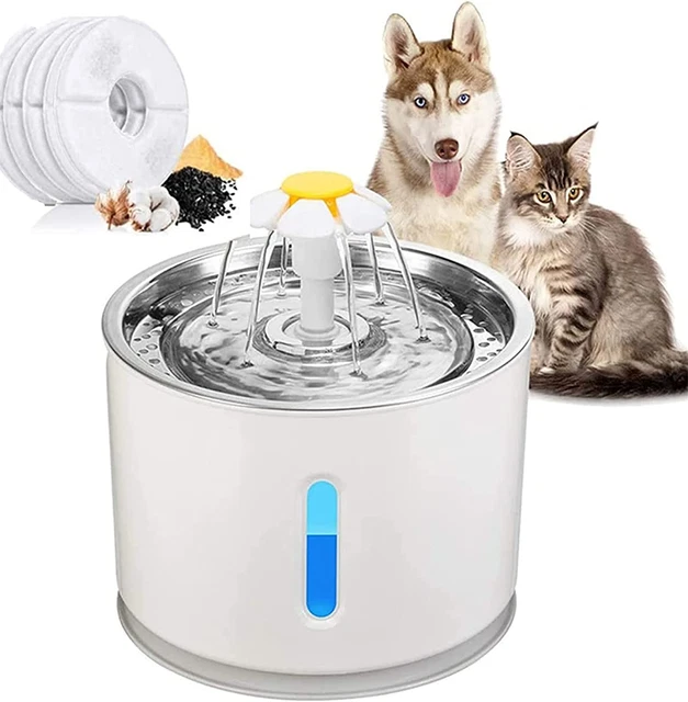 Cat Water Fountain, 80Oz /2.4L Ultra Silent Cat Fountain with LED Night Visio...