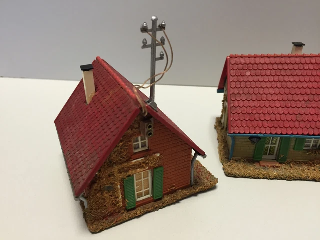 Faller 209 H0 4 alte Häuser mit Holzbodenplatte,50er,1:87, sehr selten und RAR 2