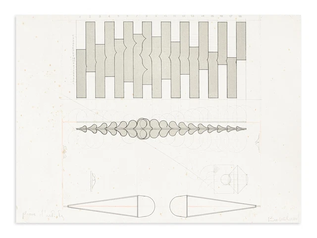 Agostino Bonalumi (1935-2013) Litografía Opera En Papel - Estructura Verde, 1974
