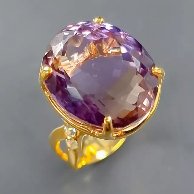 Jewelry Gems 16 ct Ametrine Ring 925 Sterling Silver Size 7.75 /R343464