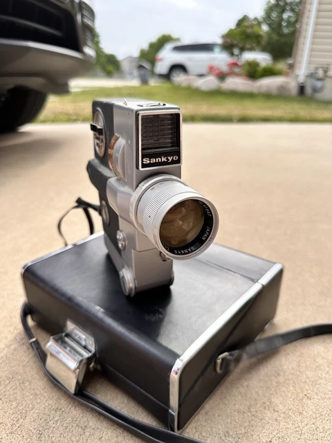 Vintage Sankyo Auto-4X Movie Camera with Case and Instruction Booklet 8mm Film