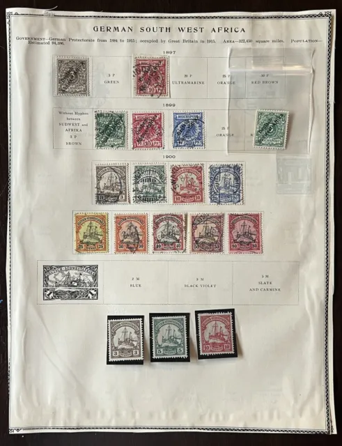 1897-1900 German South West Africa Stamps Mint Used Overprints Short Sets Ships