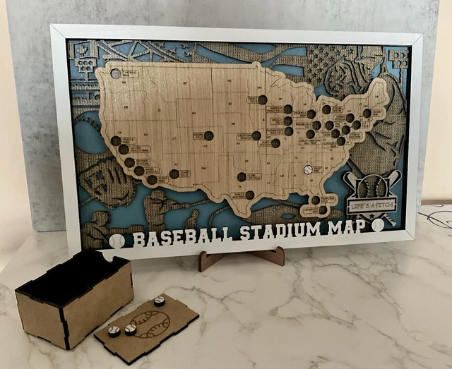 173)Baseball Map Poster 1992年 NEW Wrapped ~ 1992 Baseball Stadium