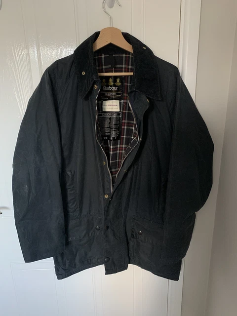 BARBOUR MARK PHILLIPS Wax Jacket Navy Blue Medium Vintage