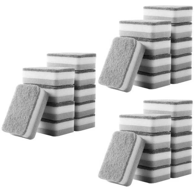 4 Spugnette Lavapiatti A Forma Di Gatto - Panni Scrubber Assorbiodo Per Piatti E Cucina (Blu, Verde, Rosa)