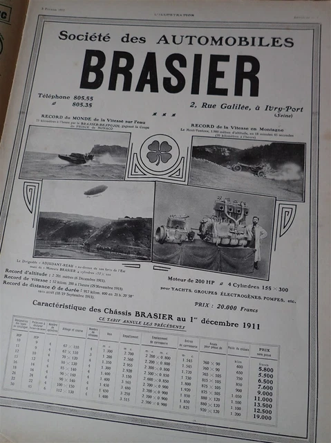 BRASIER DESPUJOL MONT VENTOUX DIRIGEABLE publicité papier ILLUSTRATION 1912