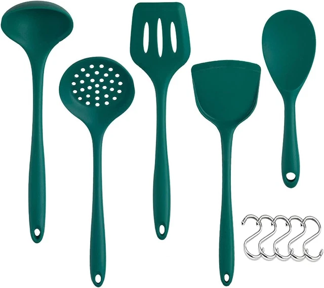 Set 12 Pezzi Utensili Cucina In Silicone E Rovere - The Gold Victory Home