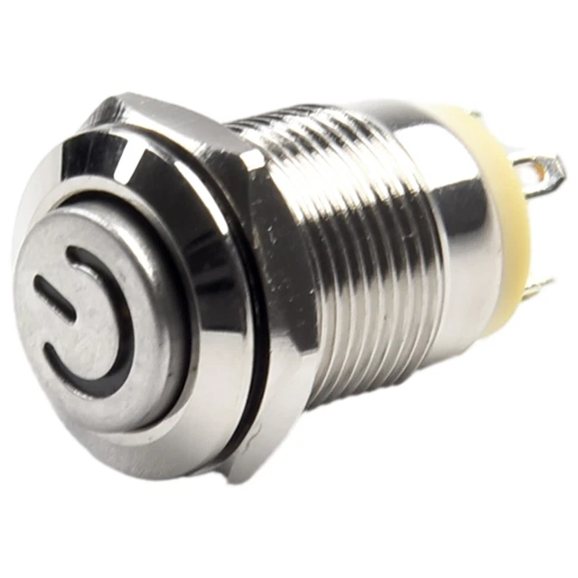 Interrupteur Bouton-poussoir Métal 22mm - 110V - Momentané Avec Voyant Jaune - Étanche - Pour Voiture Ou équipement électrique