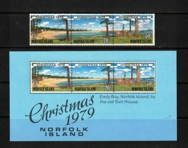 1979 Norfolk Island Christmas Stamps SG 230/3, MUH Set of 3 + MS