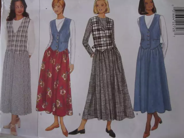 Vintage Butterick SEWING Pattern 4291 Misses Dress w/Faux Vest UNCUT
