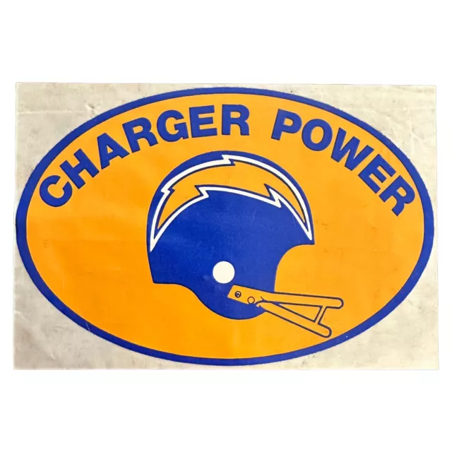 Vintage 1980s CHARGER POWER San Diego Chargers NFL Helmet Bumper Sticker Decal