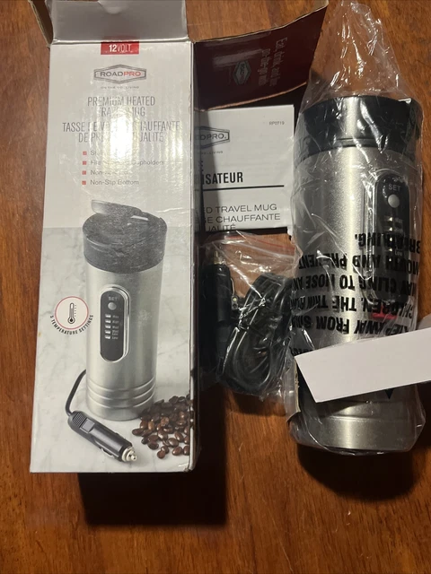 RoadPro RP0719 12-Volt 15oz. Premium Heated Travel Mug open box product New