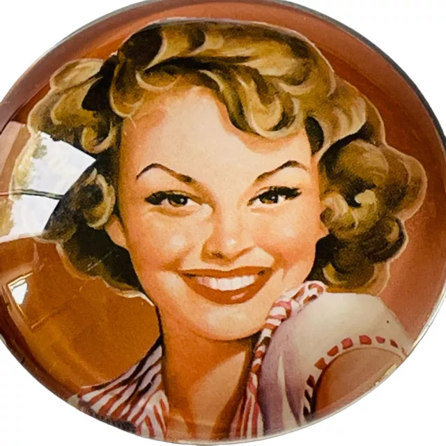 Vintage Pin Up Refrigerator Fridge Magnets Rockabilly Retro Beautiful Lady 2 Pc