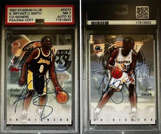 1997 STADIUM CLUB Co-Signers #CO11 KOBE BRYANT Joe Smith PSA 7/10 