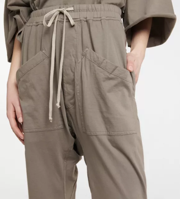 Rick Owens DRKSHDW Cotton Cargo Drop Crotch Cropped Pants - Size L , Color Dust 2