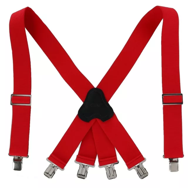 New CTM Men's Elastic Clip-End 2 Inch Fireman Suspenders