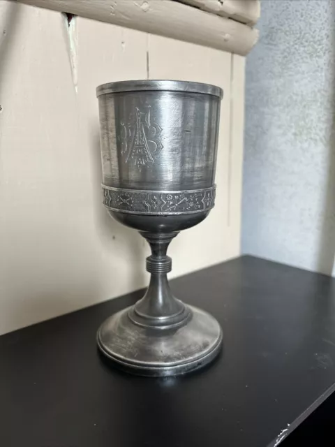 simpson hall miller quadruple plate goblet chalice wine water cup