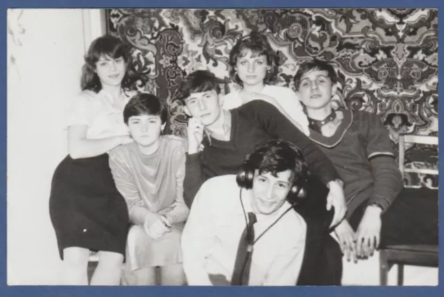 Beautiful Guys and Girls at a Party Soviet Vintage Photo USSR