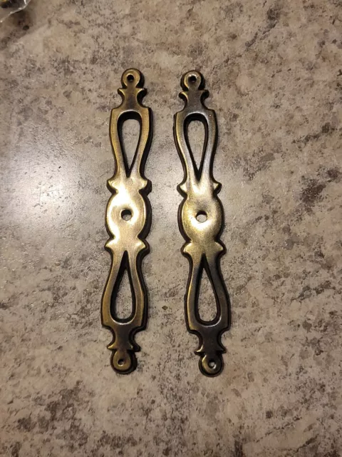 Hardware Cabinet Dresser Drawer  Backplate 5” Antique Brass VINTAGE, Lot of 47