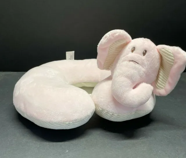 Kellytoy Baby Neck Pillow Chums Elephant Plush Pastel Pink Travel Car Seat Soft