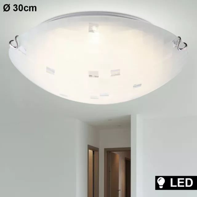 Plafonnier LED Verre Ess Chambre Éclairage Chrome Couloir Spot Lumière Blanc