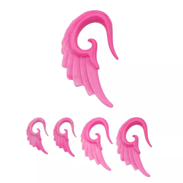 PAIR-Tapers Hangers Wings Pink Acrylic 06mm/2 Gauge Body Jewelry