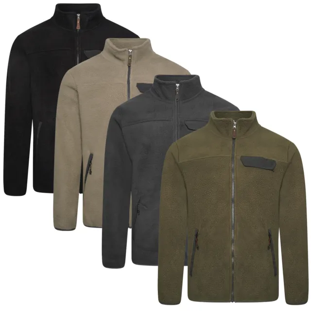 Ex Brand Mens Fleece Jacket Sherpa Borg Full Zip Heavy Thick Warm Workwear Coat