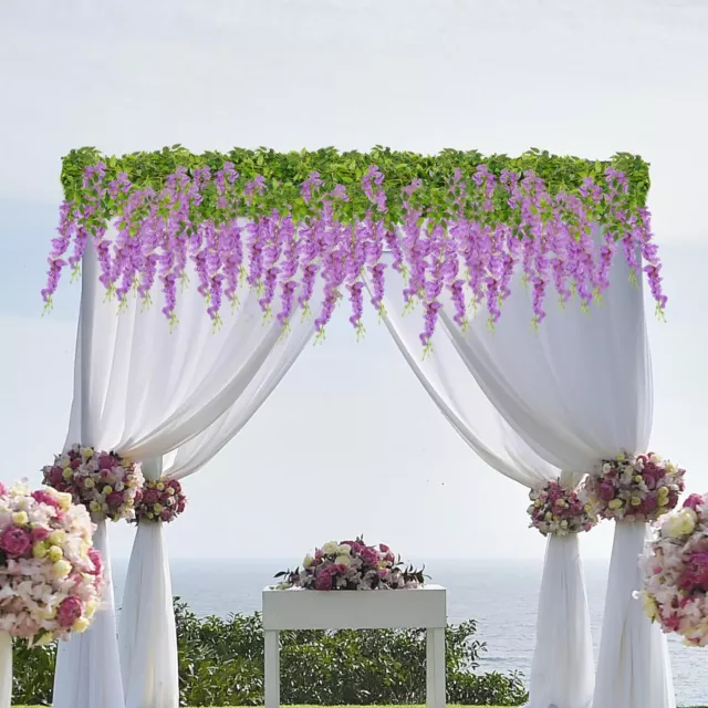 10x Artificial Fake Hanging Wisteria Flowers Vine Plant Wedding Home Party Decor 2
