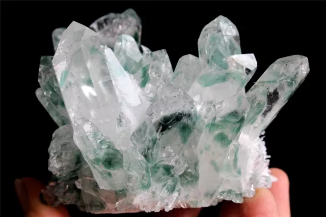 642g New Find Green Phantom Quartz Crystal Cluster Mineral Specimen Healing