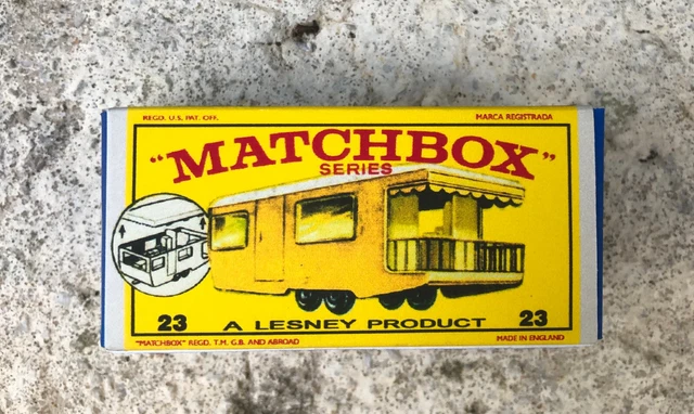 Matchbox Lesney 23 – Trailer Caravan – Caravane Jaune – Boîte D'origine