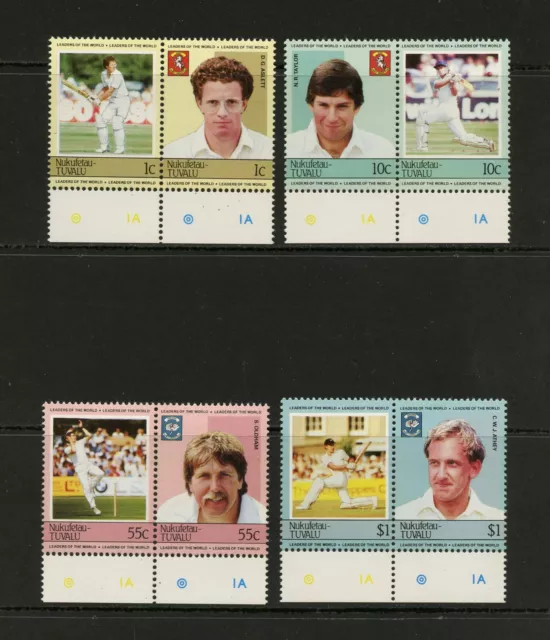 H119 Tuvalu/Nukufetau 1985 SPORTS Cricket Paar MNH