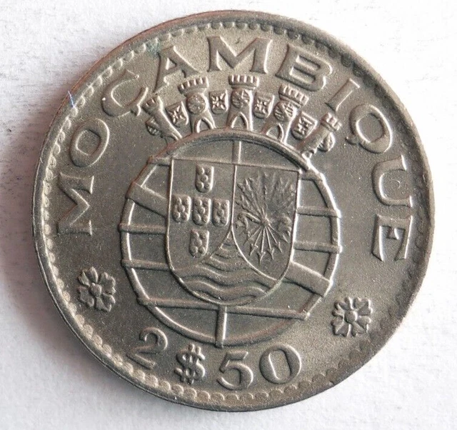 1973 MOZAMBIQUE 2.50 ESCUDOS - Excellent Coin - FREE SHIP - Bin #344