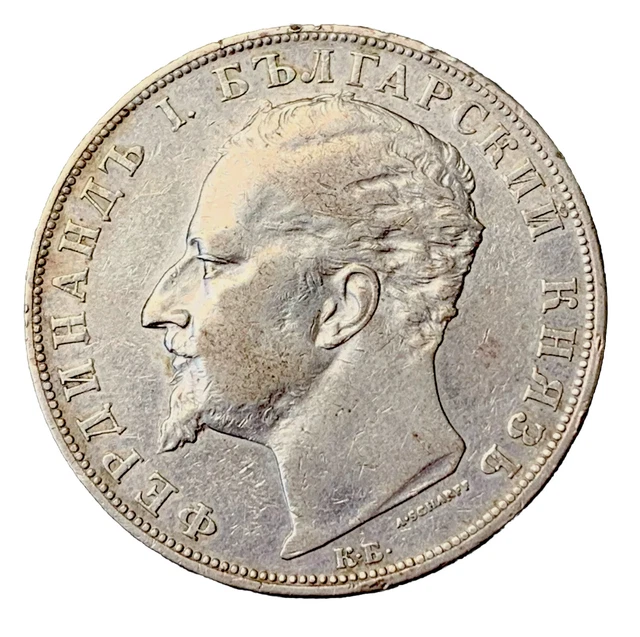 5 Lewa 1894  Bulgarien Ferdinand I. Silbermünze